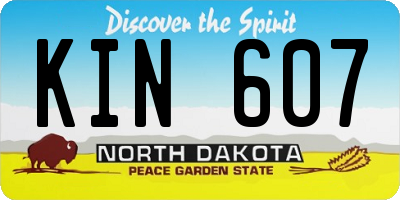 ND license plate KIN607