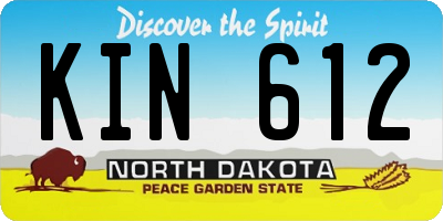 ND license plate KIN612