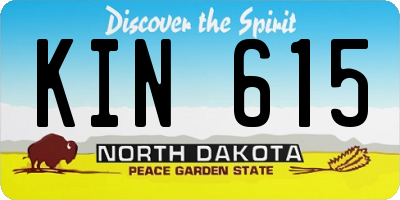 ND license plate KIN615