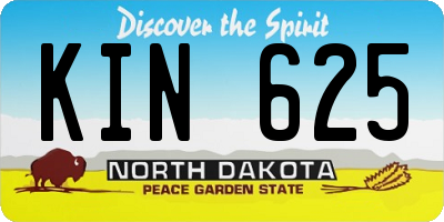 ND license plate KIN625