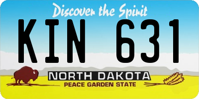 ND license plate KIN631