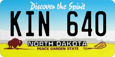 ND license plate KIN640