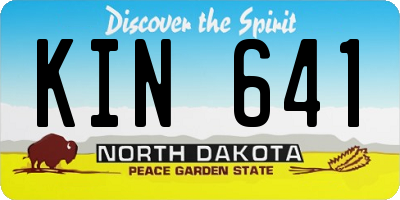 ND license plate KIN641