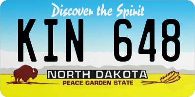 ND license plate KIN648