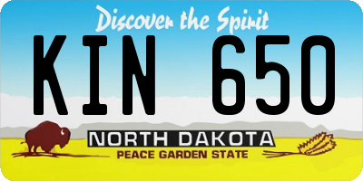 ND license plate KIN650