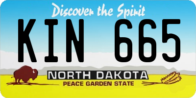 ND license plate KIN665
