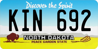 ND license plate KIN692