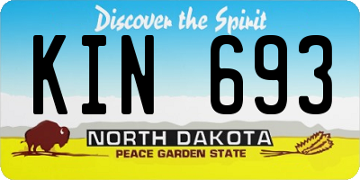 ND license plate KIN693