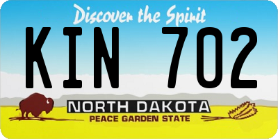 ND license plate KIN702