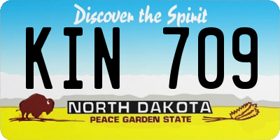 ND license plate KIN709
