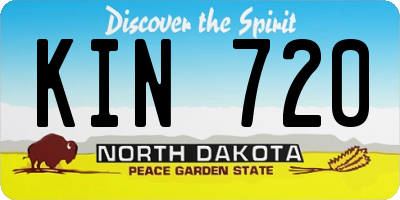 ND license plate KIN720