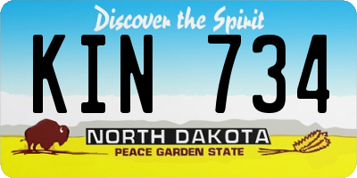 ND license plate KIN734