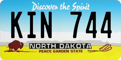 ND license plate KIN744