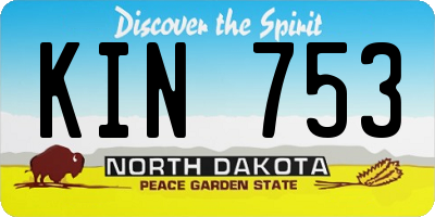 ND license plate KIN753