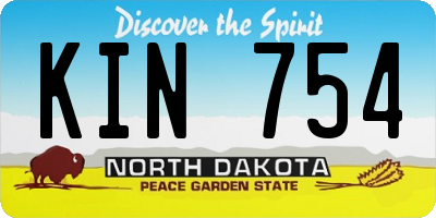 ND license plate KIN754
