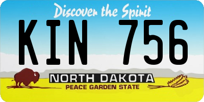 ND license plate KIN756