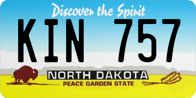 ND license plate KIN757