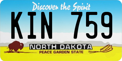 ND license plate KIN759