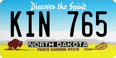 ND license plate KIN765