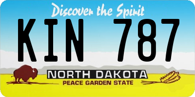 ND license plate KIN787