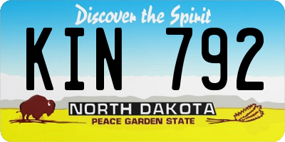 ND license plate KIN792