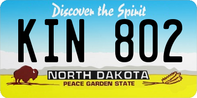 ND license plate KIN802