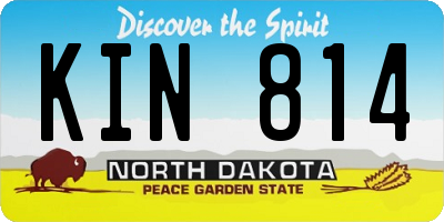 ND license plate KIN814