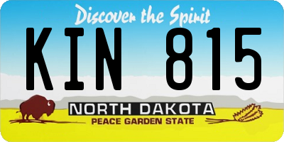 ND license plate KIN815
