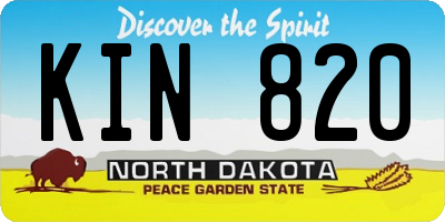 ND license plate KIN820