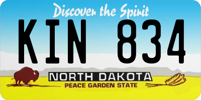 ND license plate KIN834