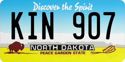 ND license plate KIN907
