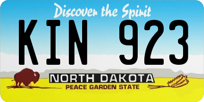 ND license plate KIN923