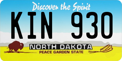 ND license plate KIN930