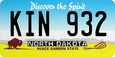 ND license plate KIN932