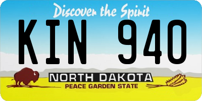 ND license plate KIN940