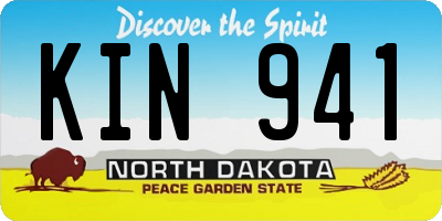 ND license plate KIN941
