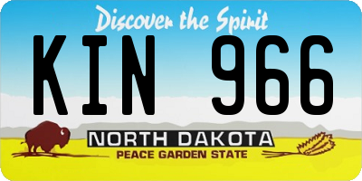 ND license plate KIN966