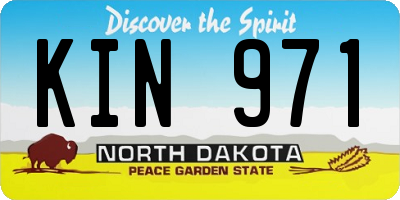 ND license plate KIN971
