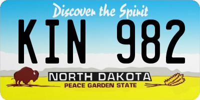 ND license plate KIN982
