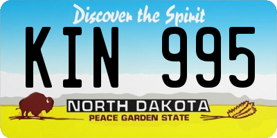 ND license plate KIN995