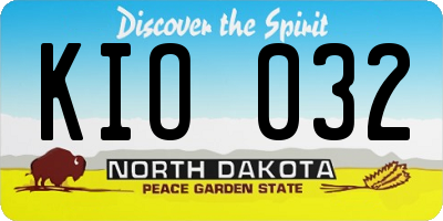 ND license plate KIO032