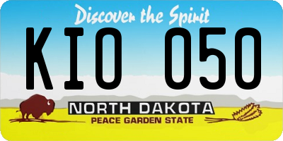 ND license plate KIO050