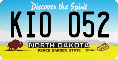ND license plate KIO052