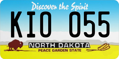 ND license plate KIO055