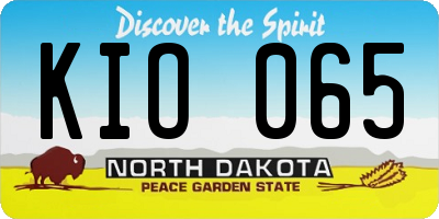 ND license plate KIO065