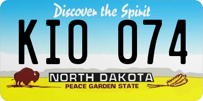 ND license plate KIO074