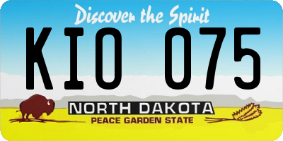 ND license plate KIO075