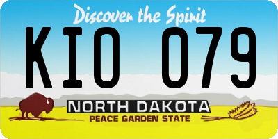 ND license plate KIO079