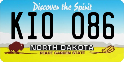ND license plate KIO086