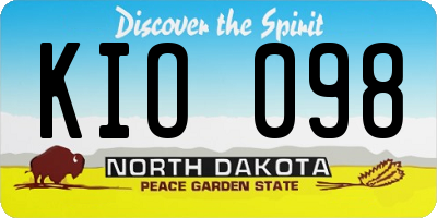 ND license plate KIO098